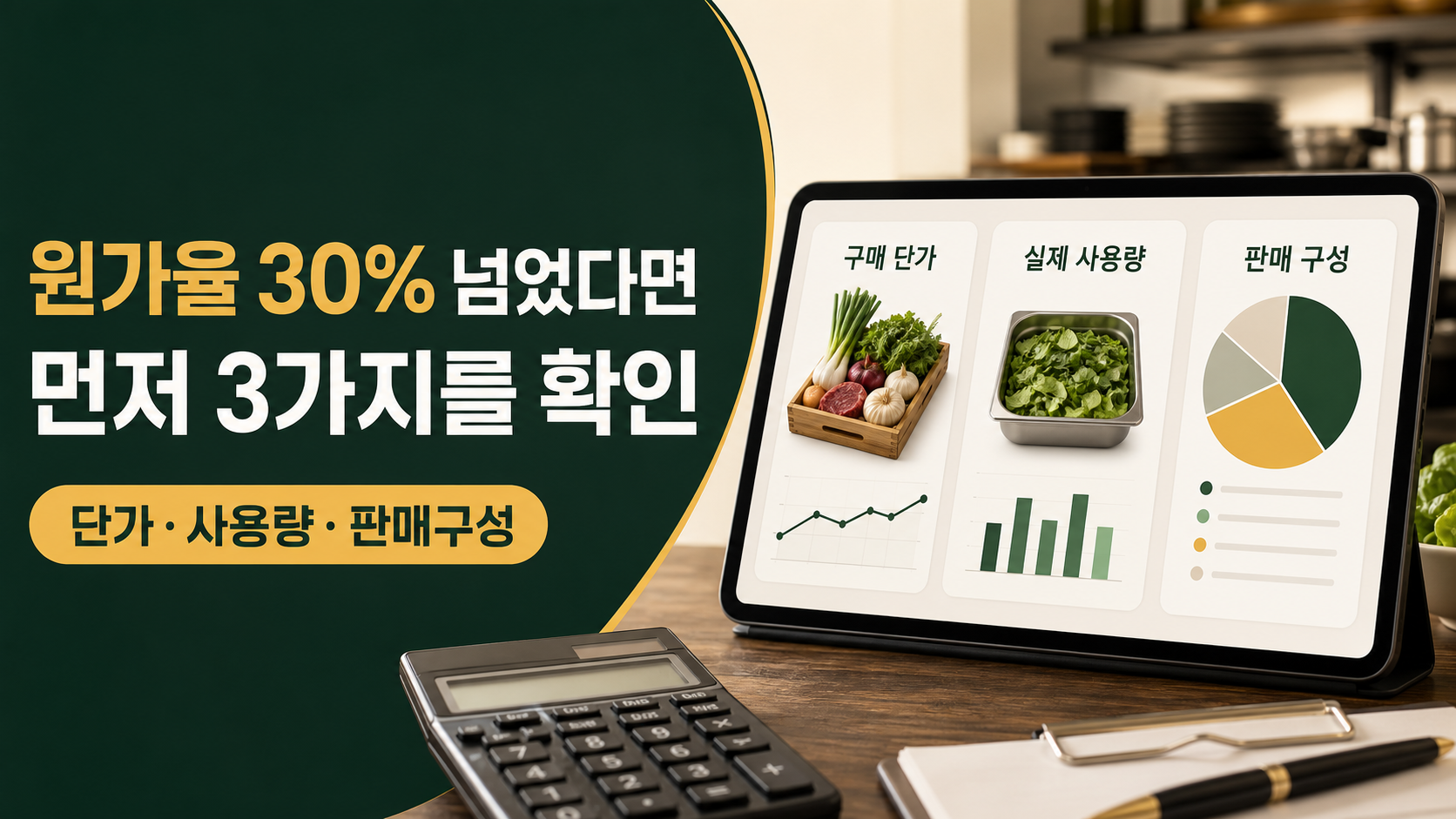 # 식재료 원가율 30% 넘었을 때 체크해야 할 3가지