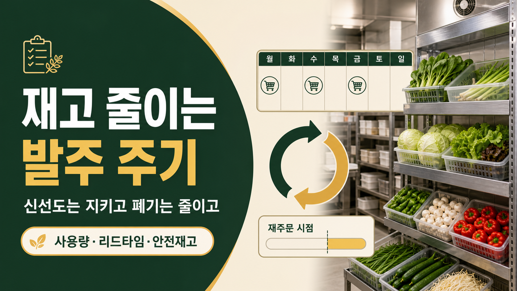 신선도 유지하며 재고 최소화하는 식자재 발주 주기 설계