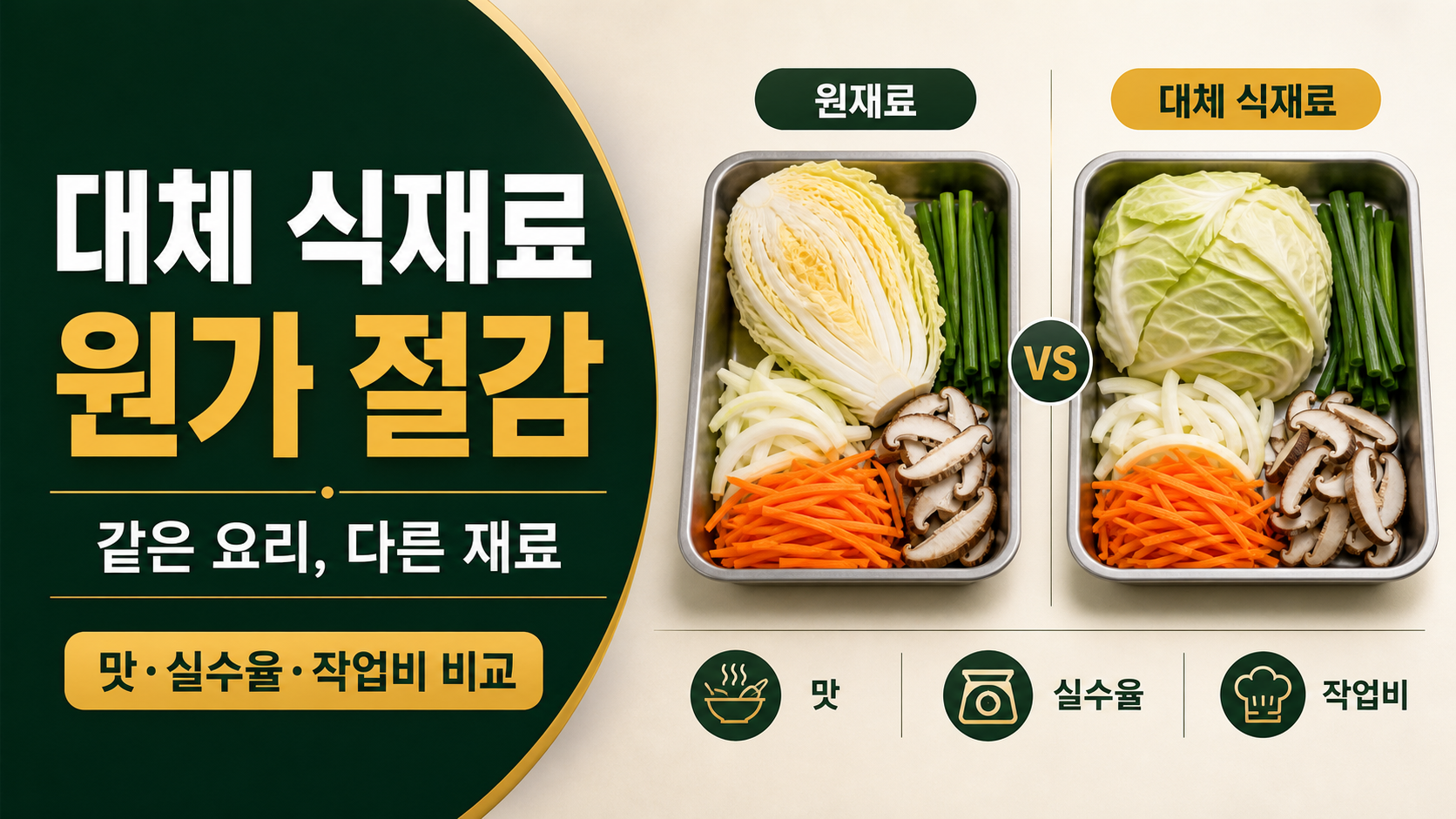 대체 품목으로 식자재 원가 절감하기—같은 요리, 다른 재료 선택법