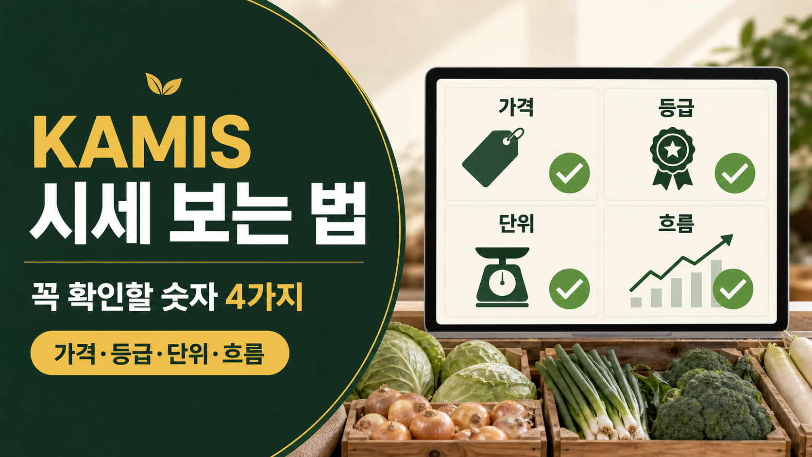 KAMIS 농산물 시세 보는 법—식당 사장님이 꼭 확인할 숫자 4가지