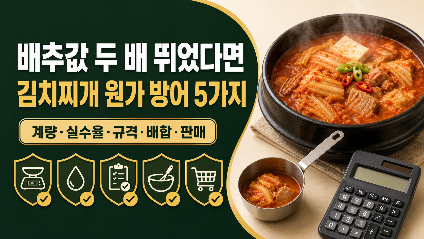 배추값이 두 배 뛰었을 때 김치찌개 원가를 지키는 5가지 방법