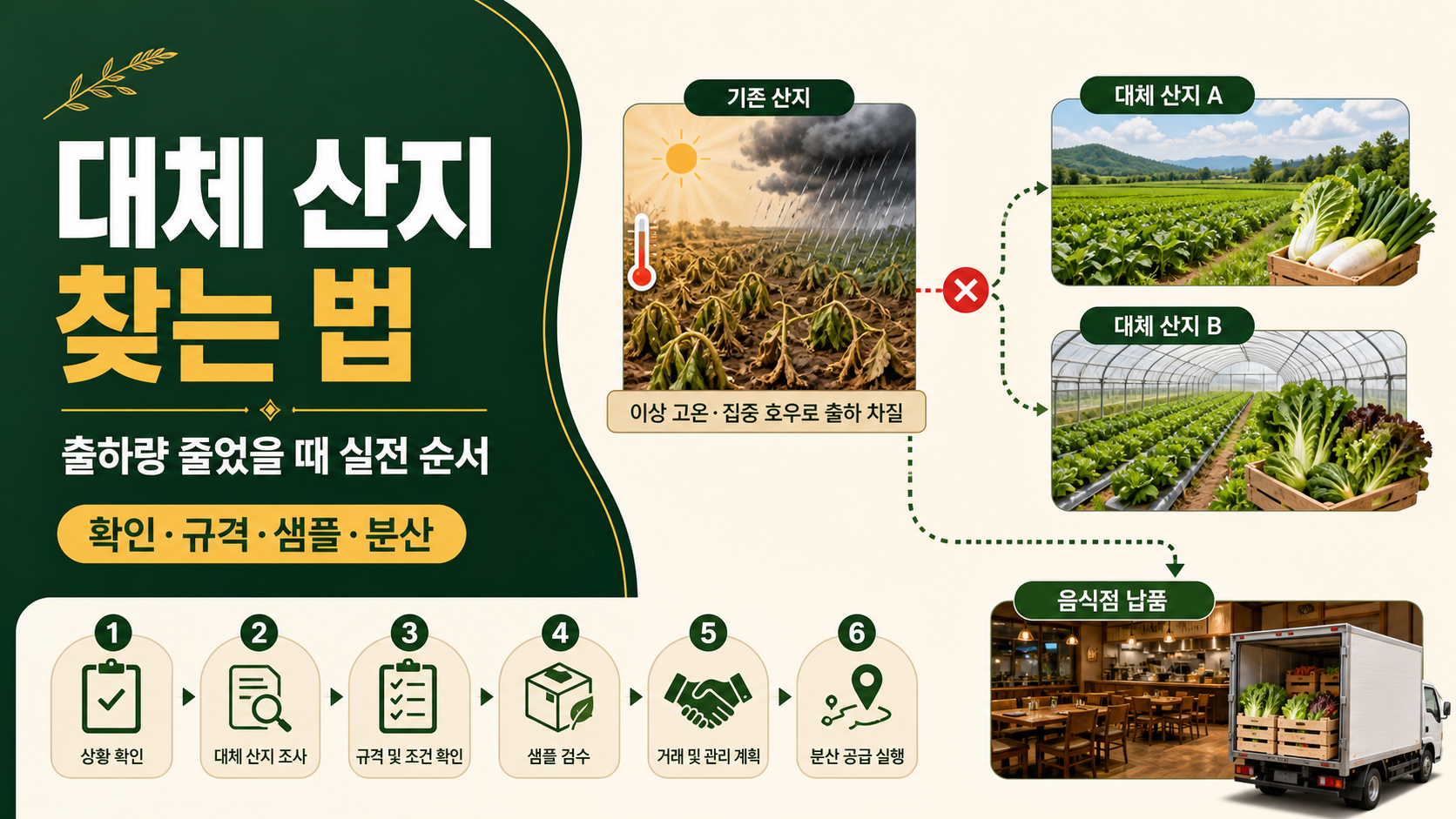 # 이상기후로 출하량이 줄었을 때 대체 산지 찾는 실전 순서