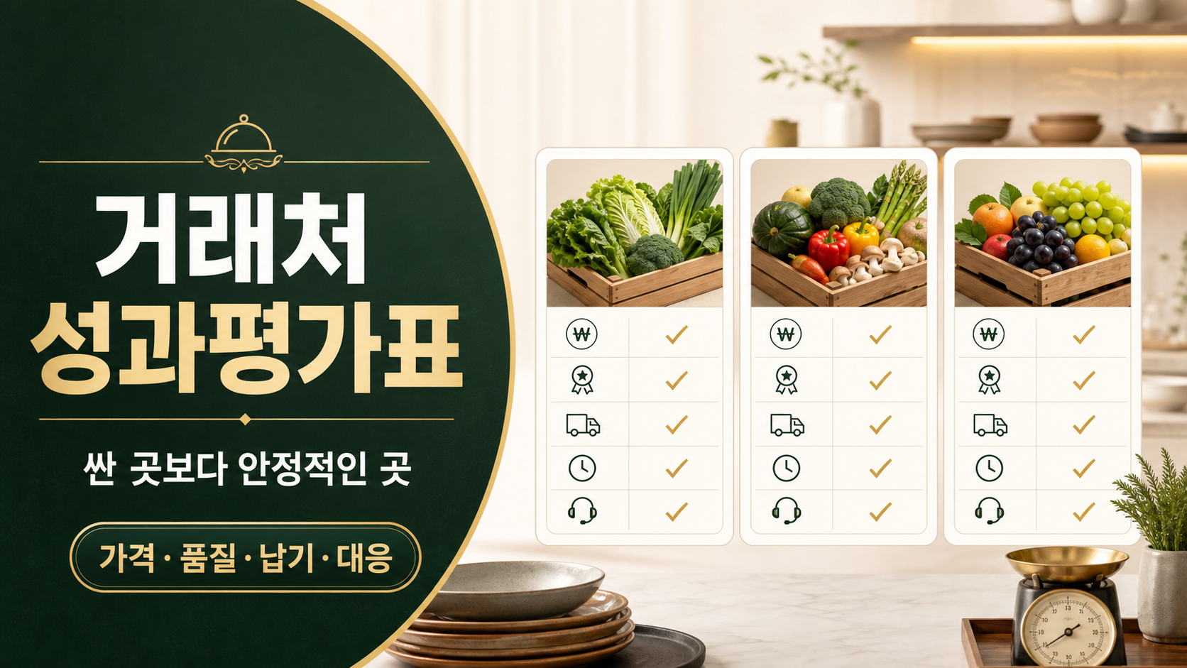 농산물 거래처 성과평가표 만드는 법｜싼 곳보다 안정적인 곳을 찾는 기준