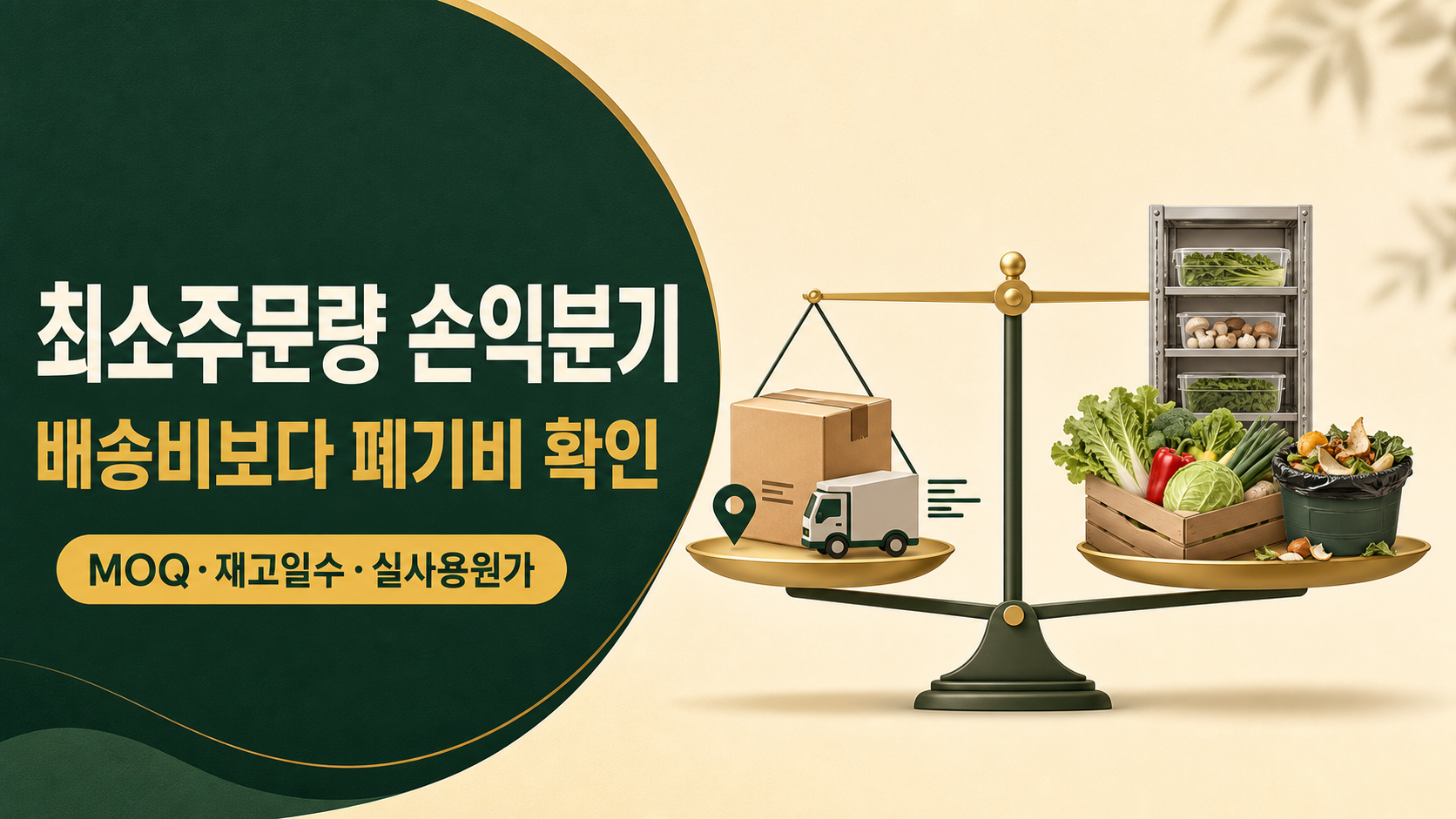 # 농산물 최소주문량 손익분기 계산법｜배송비보다 폐기비를 먼저 보세요