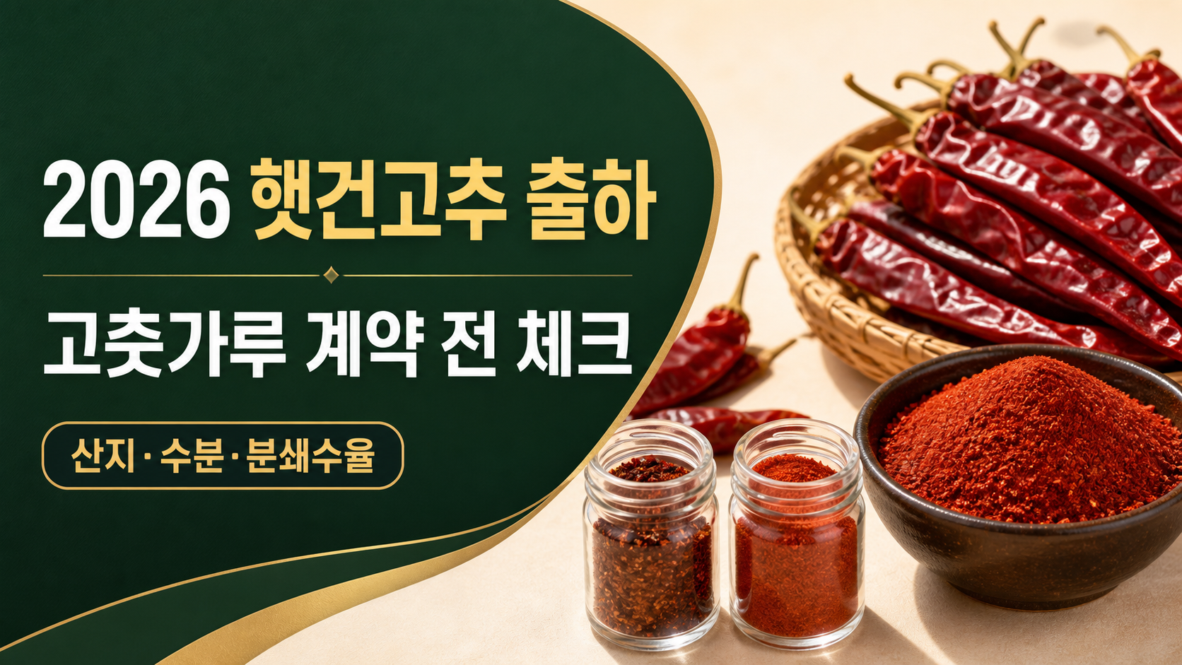 # 2026 햇건고추 출하—고춧가루 원가 계약 전에 확인할 것